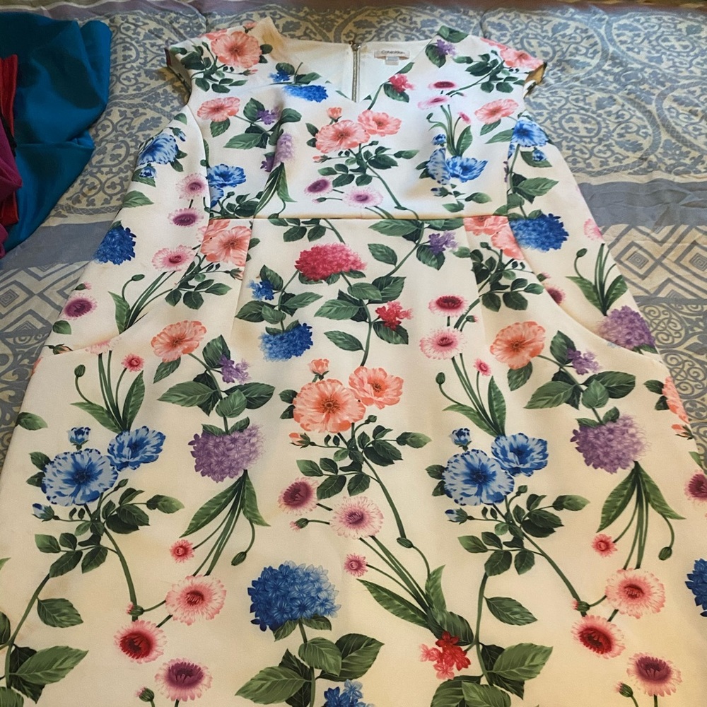 Calvin Klein Size 20w white scuba dress